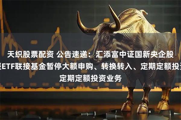 天织股票配资 公告速递：汇添富中证国新央企股东回报ETF联接基金暂停大额申购、转换转入、定期定额投资业务